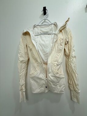 Lululemon Reversible Cream Hooded Women's Jacket - Lightweight Zip Front